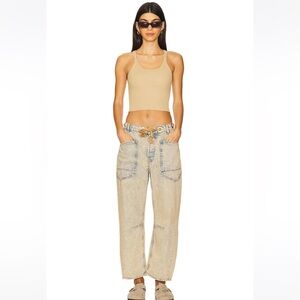 SALE Free People Moxie Low Slung Pull On Barrel Wide Leg Jeans Size 29 NWT